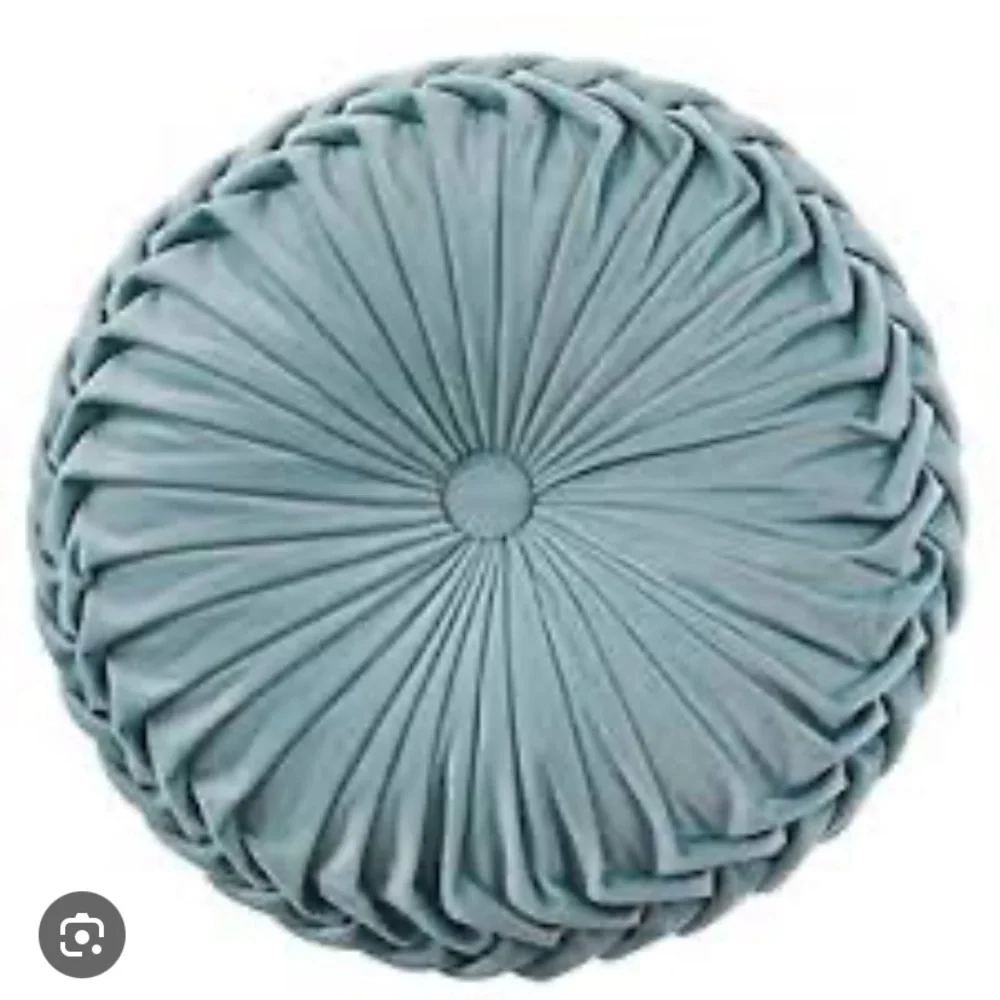 NIB Intelligent Design 22” Elegant Blue Round Accent  Floor Pillow